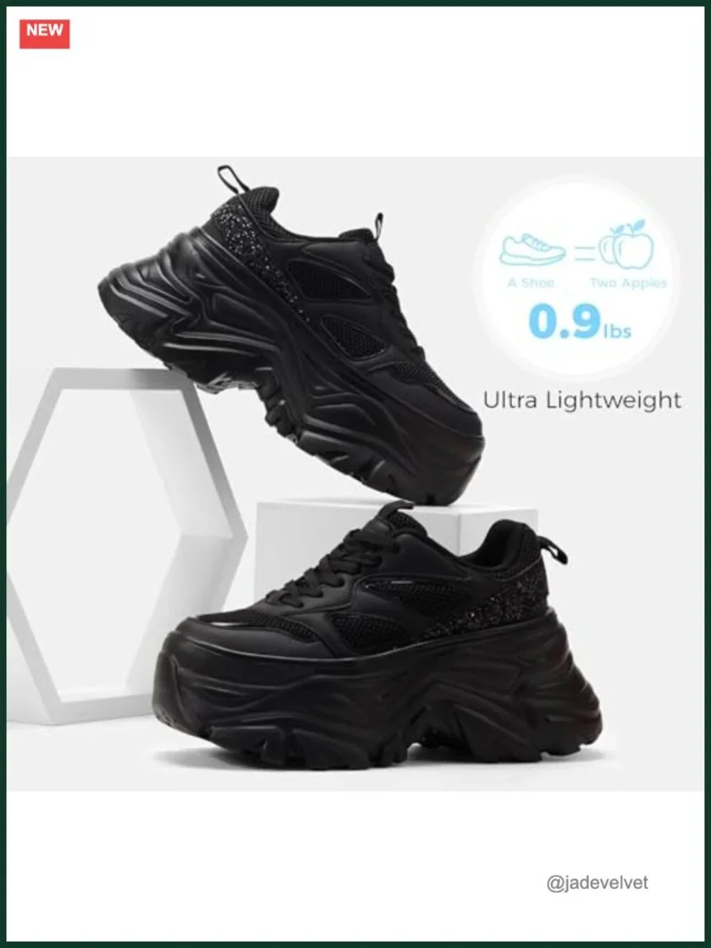 Chunky Rhinestone Sneakers, PU & Mesh, Lightweight Cushioned Lace-up Shoes